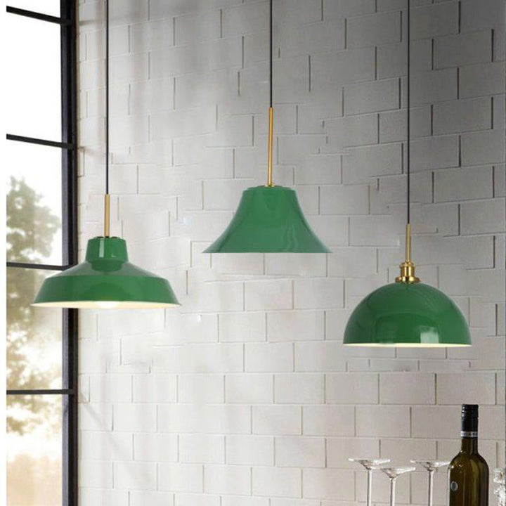 Stornfield | RetroDome Industrial Vintage Pendant Light | Green Iron Dome Design | Single Light | Rustic Ceiling Lighting