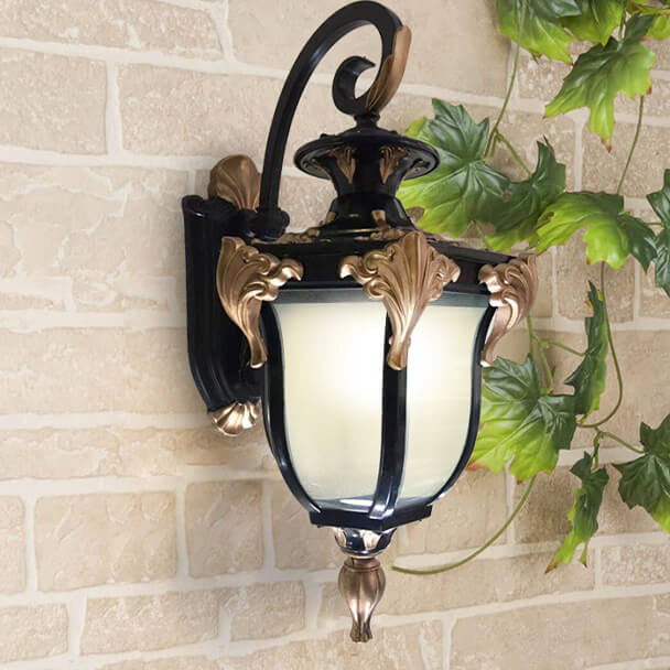 European Retro Lantern Glass Outdoor Waterproof 1-Light Wall Sconce Lamp | Stornfield