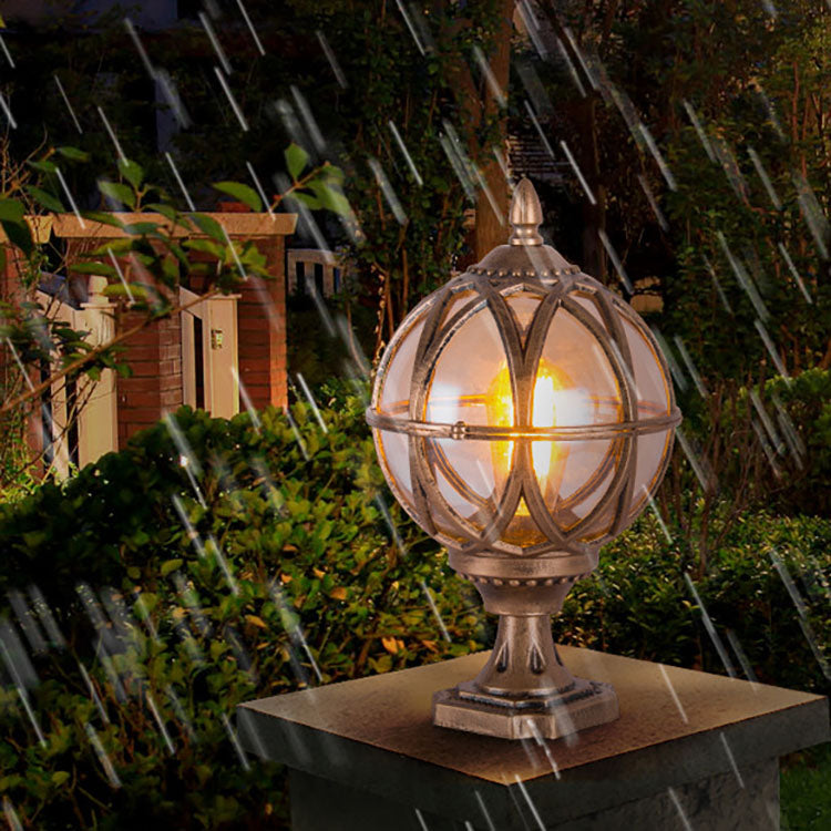 Traditional Colonial Globe Glass Aluminum 1-Light Outdoor Light For Garden | Stornfield