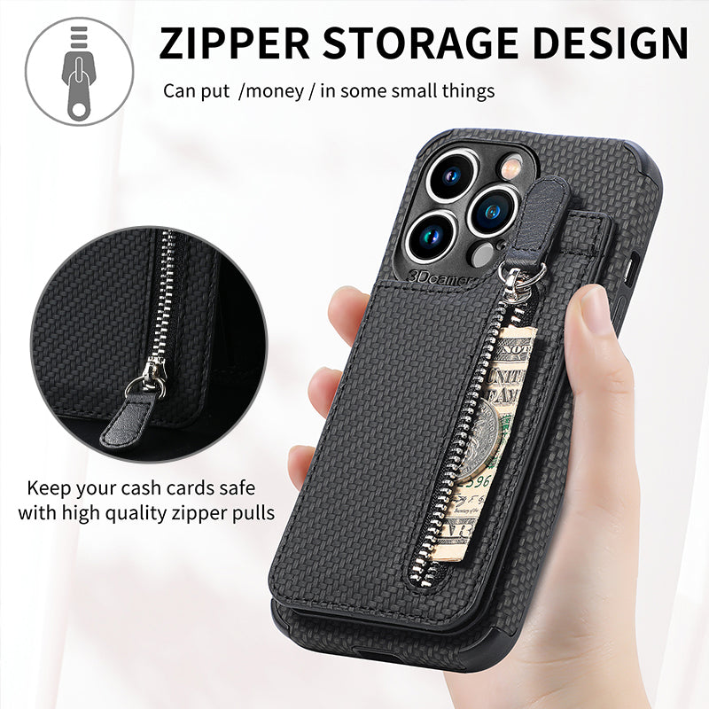 Magnetic zipper wallet case with credit card holder | Stornfield