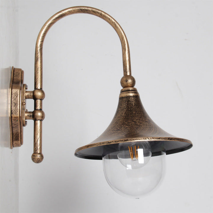 Retro Minimalist Trumpet Waterproof 1-Light Wall Sconce Lamp | Stornfield