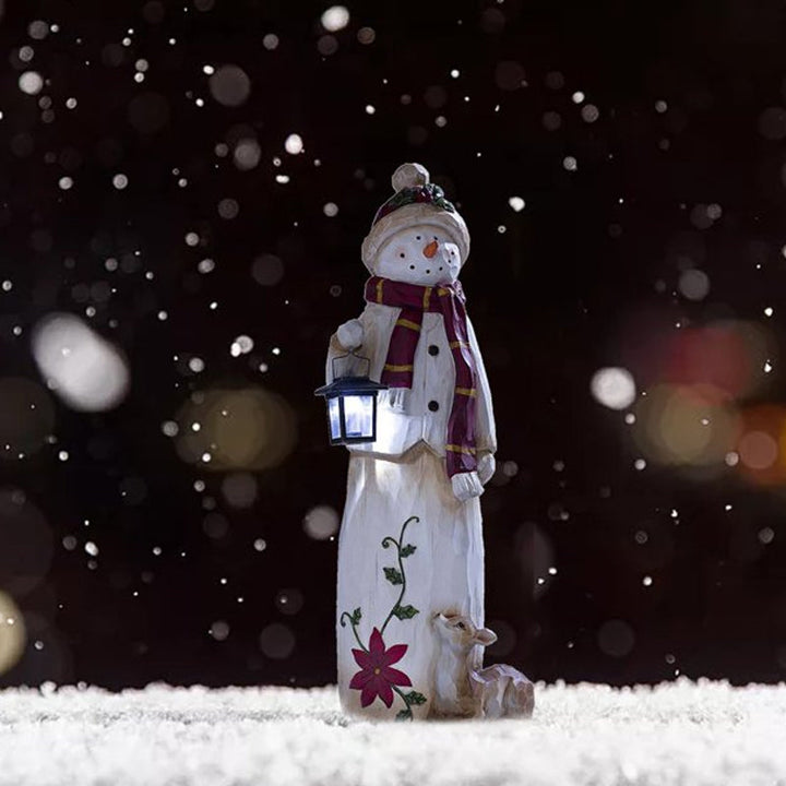 Woodland Snowman with Solar Lantern | Stornfield