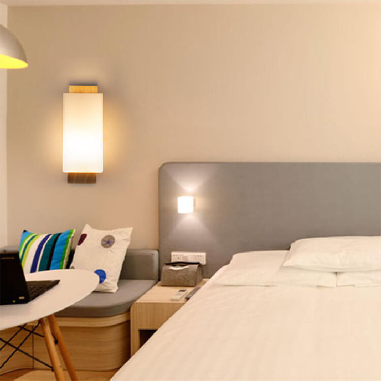 Stornfield | Modern Minimalist Solid Wood Square Glass 1-Light Wall Sconce