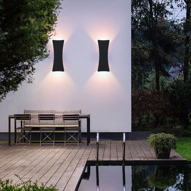 Modern Simple Rectangular Curved LED Outdoor Waterproof Wall Sconce Lamp | Stornfield