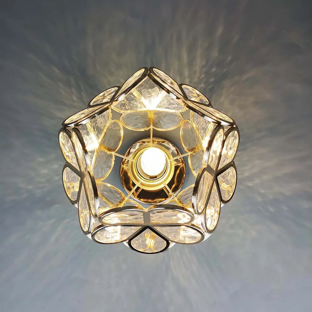 Artistic Glass Ceiling Lamp with Floral Pattern - FlowerHall | Stornfield