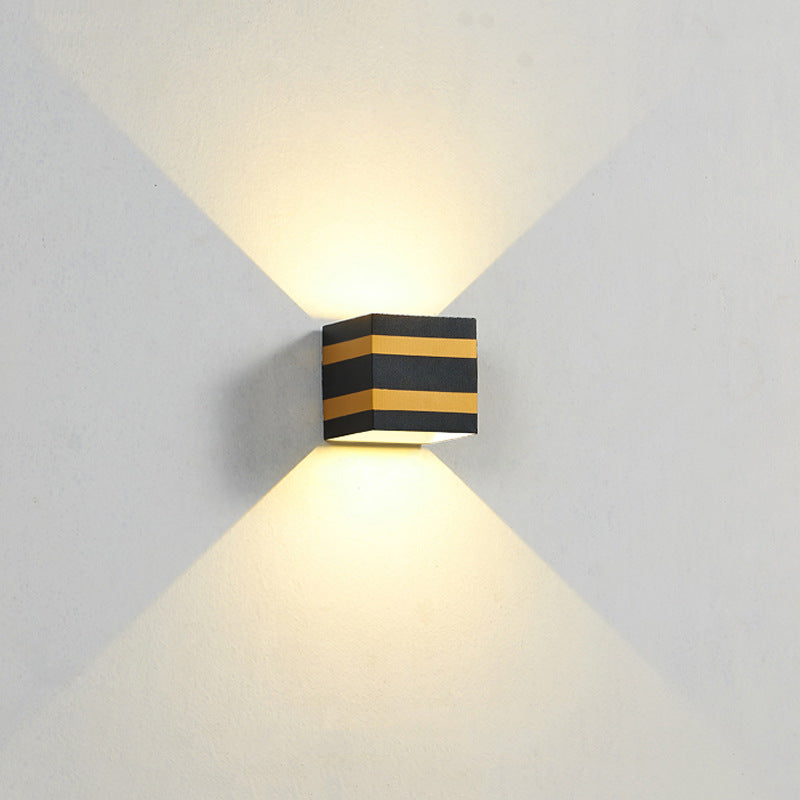 Outdoor Minimalist Square Cube Aluminum Waterproof LED Wall Sconce Lamp | Stornfield