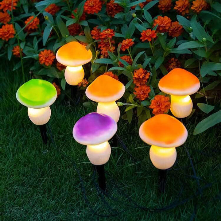 Solar Outdoor Resin Mushroom LED Garden Ground Insert Decorative Landscape Light | Stornfield
