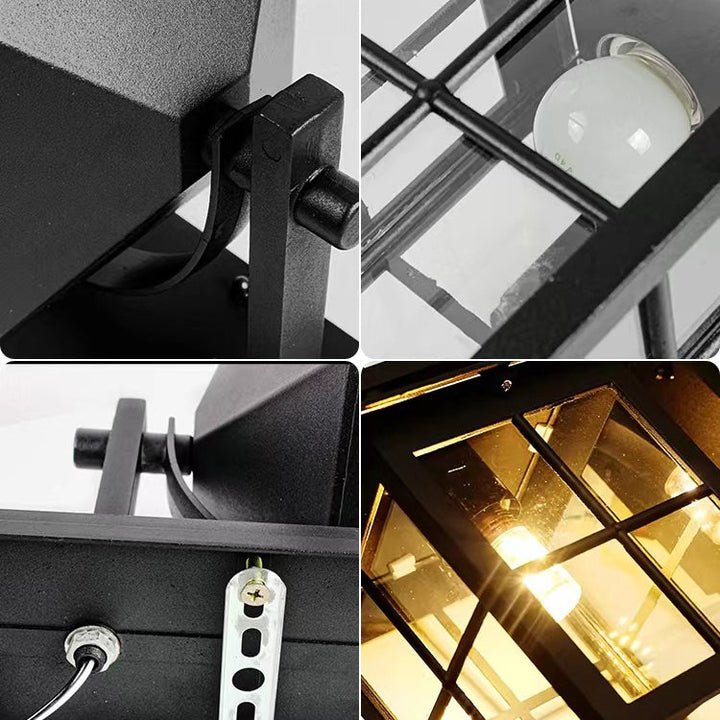 Modern Simplicity Waterproof Aluminum Square Glass Shade 1-Light Wall Sconce Lamp For Outdoor Patio | Stornfield