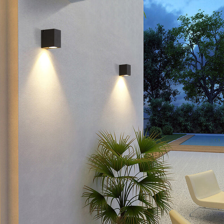 Modern Outdoor Waterproof Square Spotlight Adjustable Angle LED Garden Wall Sconce Lamp | Stornfield