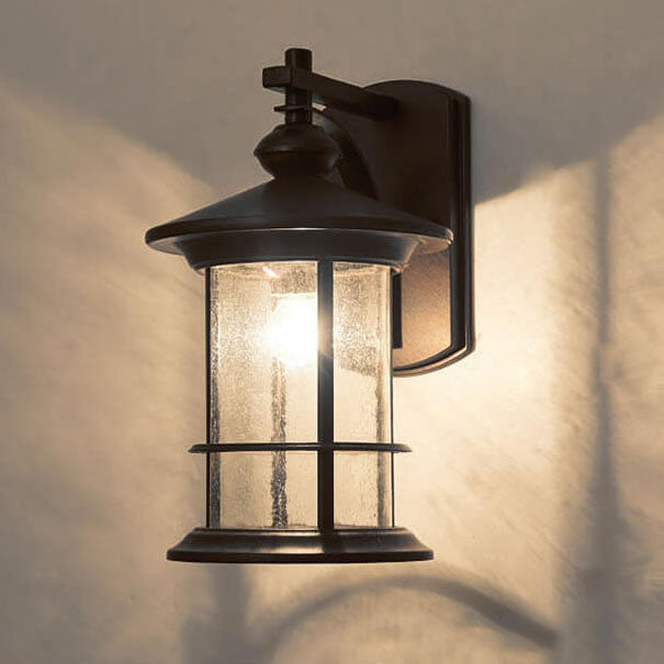Industrial Vintage Bubble Glass Column 1-Light Outdoor Waterproof Wall Sconce Lamp | Stornfield