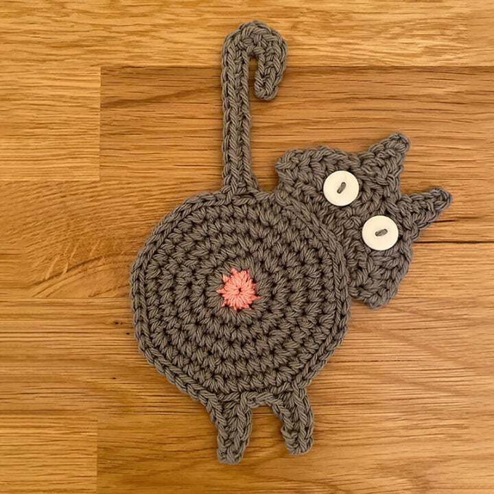 Funny Cat Butt Coasters Cat Butt Cup Mat Knitted Gift for Cat Lovers | Stornfield