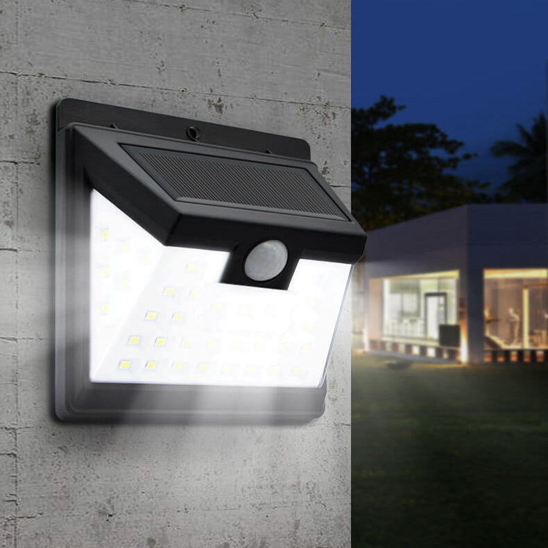 Outdoor Solar Trapezoid Body Sensor Waterproof LED Patio Wall Sconce Lamp | Stornfield