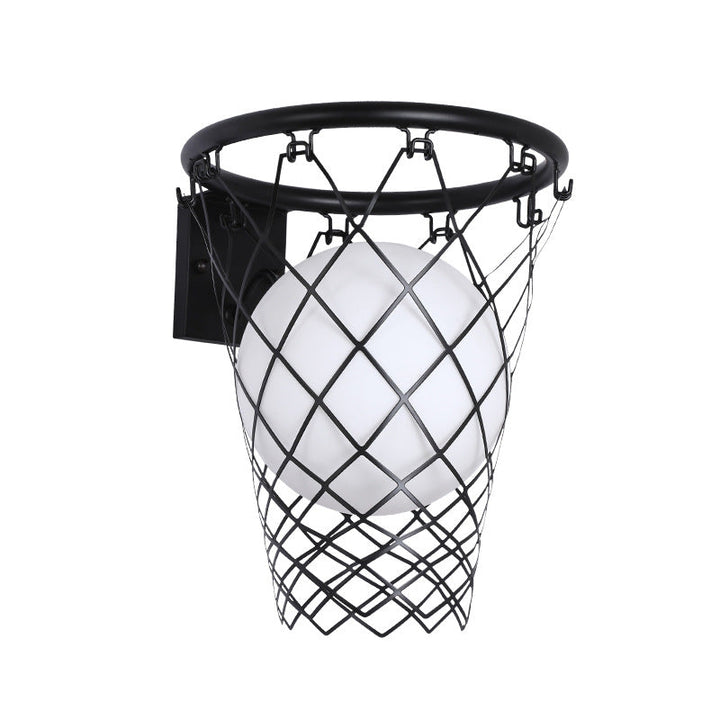 Stornfield | Slamora Applique Murale Enfant | Design Panier de Basketball | Verre & Métal | Style Art Déco | Lumière de Chambre