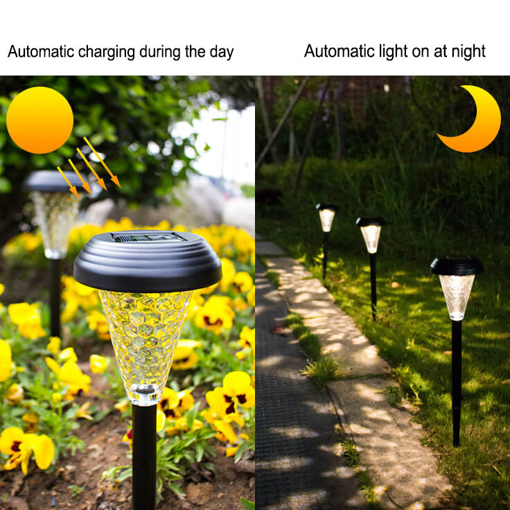 Modern Solar Glass Cone LED Outdoor Garden Ground Insert Landscape Light | Stornfield