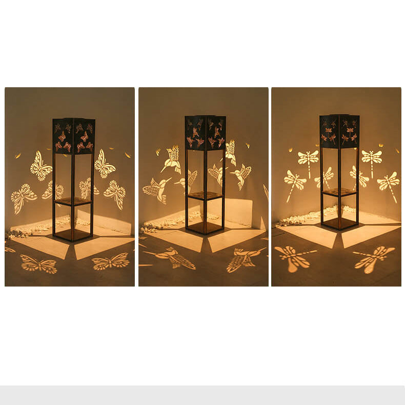 Solar Butterfly Light Shadow Square Shelf Planter Light Garden Decorative Outdoor Waterproof Patio Outdoor Light | Stornfield
