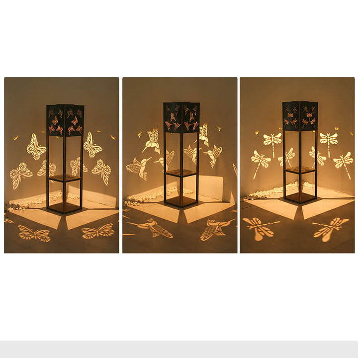 Solar Butterfly Light Shadow Square Shelf Planter Light Garden Decorative Outdoor Waterproof Patio Outdoor Light | Stornfield