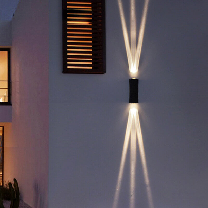Modern Aluminum Lens Outdoor Patio Double-headed LED Wall Sconce Lamp | Stornfield
