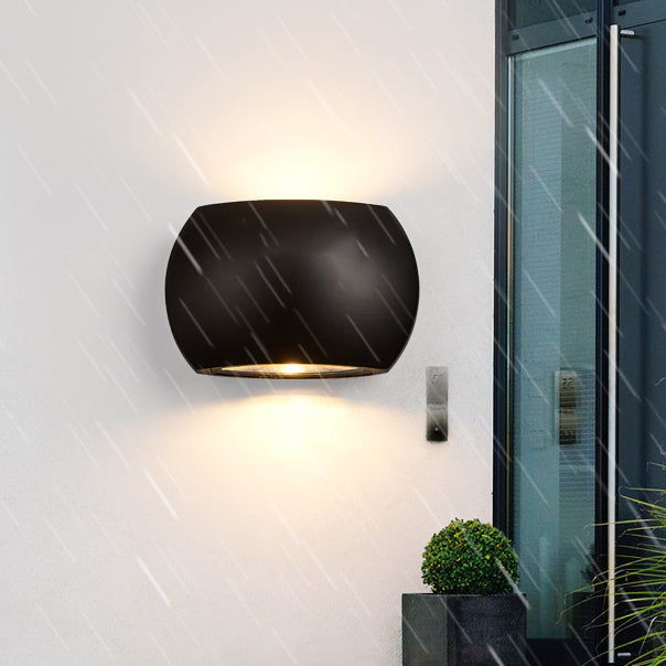 Contemporary Industrial Semicircle Aluminum LED Outdoor Wall Sconce Lamp For Garden | Stornfield