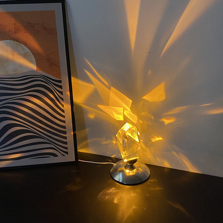Stornfield | LuxorLite Diamond Crystal LED Table Lamp | Luxurious Mood Light | 3 or 16 Color Changing | Cordless Night Light