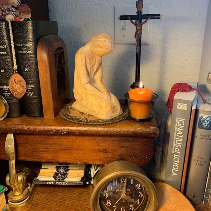 Stornfield | Sweet Hour of Prayer, beautiful hand-cast inspiring sculpture of a praying woman