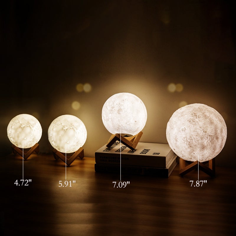 Stornfield | Rechargeable Miniature Creative LED Table Lamp 1 Light 3D Printed Moon