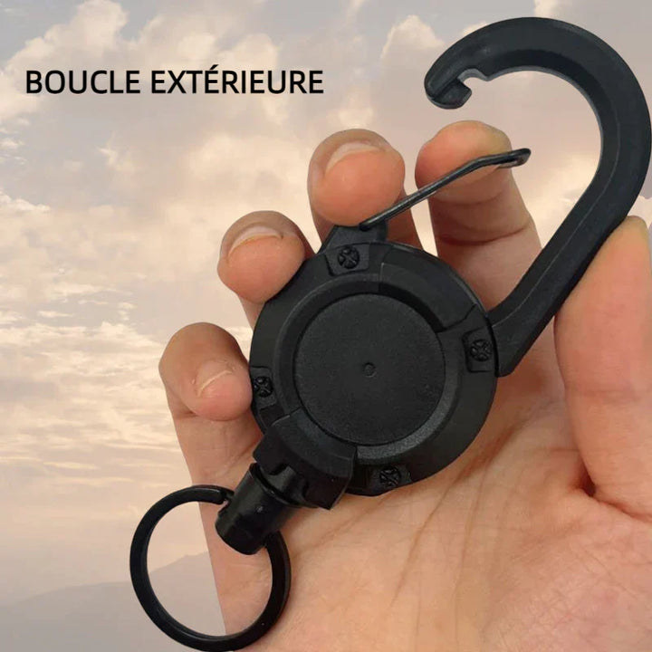 Tactical Anti-theft Metal Cable Keychain Retractable Automatic Outdoor Luya | Stornfield
