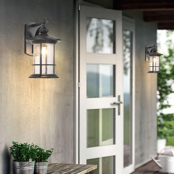 Industrial Vintage Bubble Glass Column 1-Light Outdoor Waterproof Wall Sconce Lamp | Stornfield