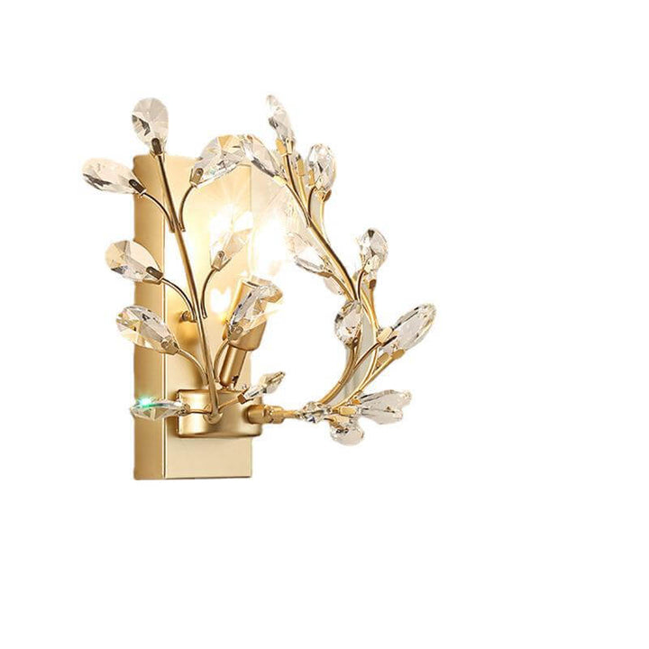 Stornfield | Luminis Wall Sconce | Luxury Crystal Design | Leaf Pattern | 1-Light & Modern