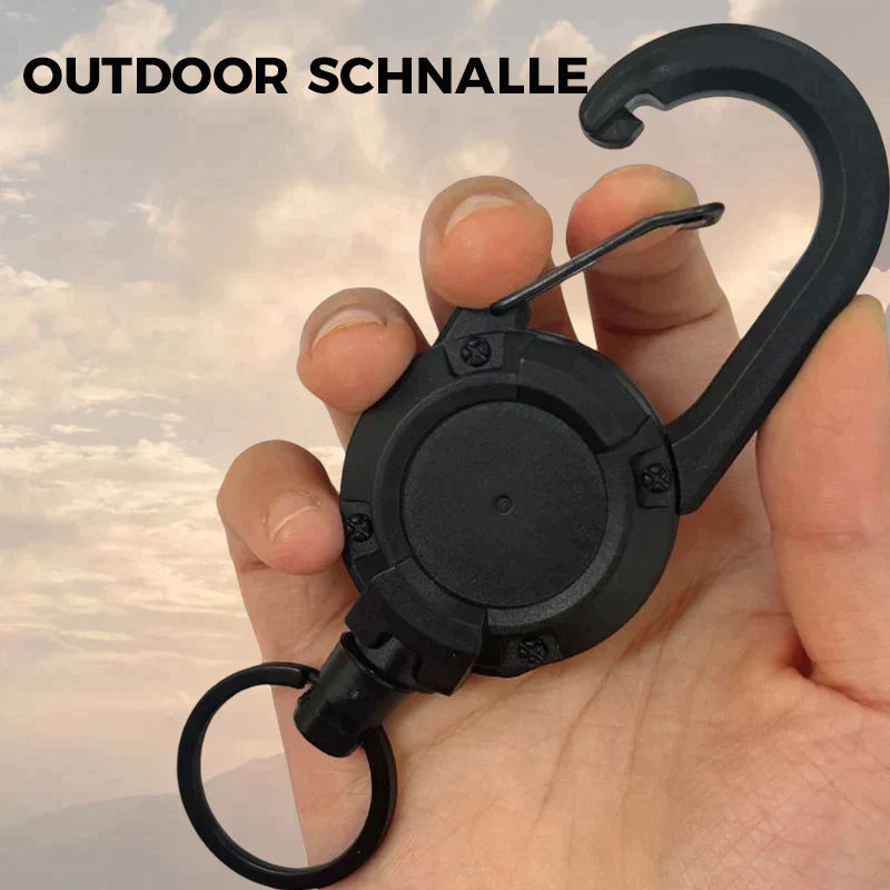 Automatic retractable key holder made of wire rope for outdoor use | Stornfield