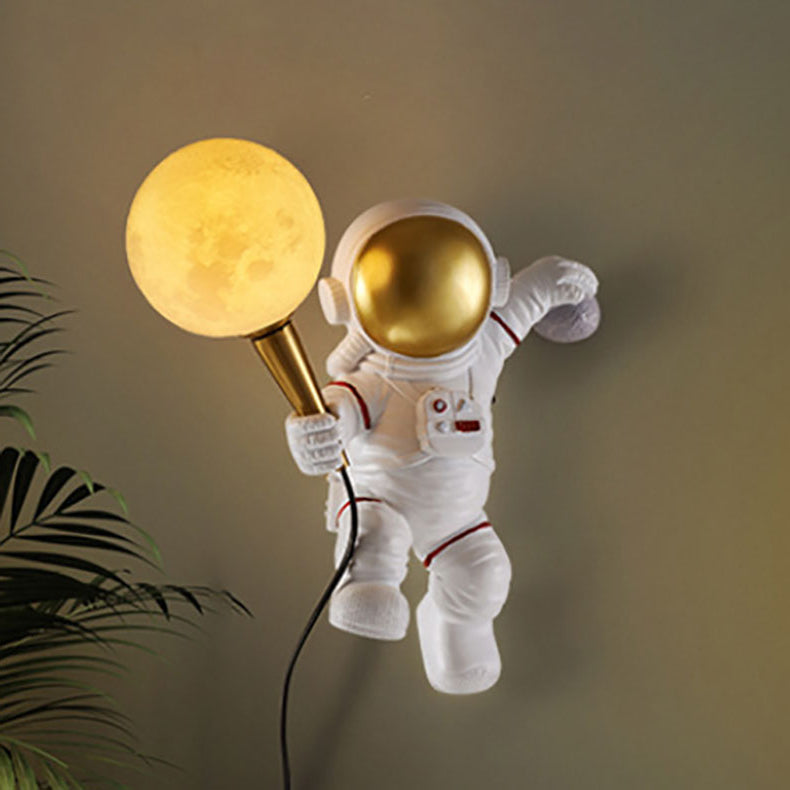 Stornfield | CosmoBuddy Astronaut Wall Lamp | Creative Design | Resin & ABS | LED Bedroom Lamp