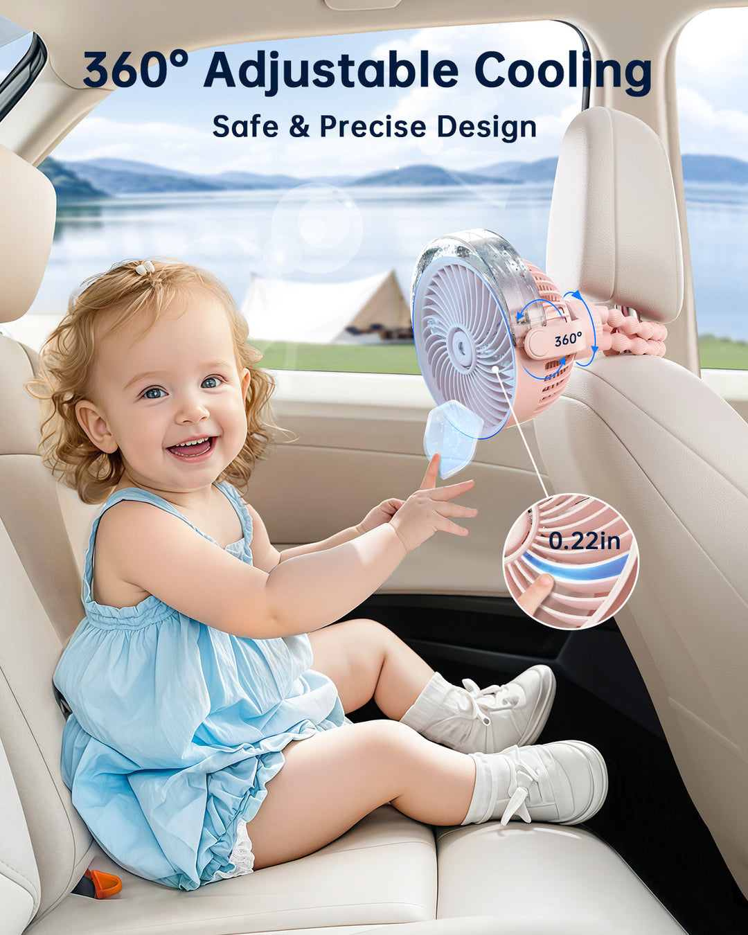 Misting Stroller Fan – Portable Baby Fan with Spray | Stornfield