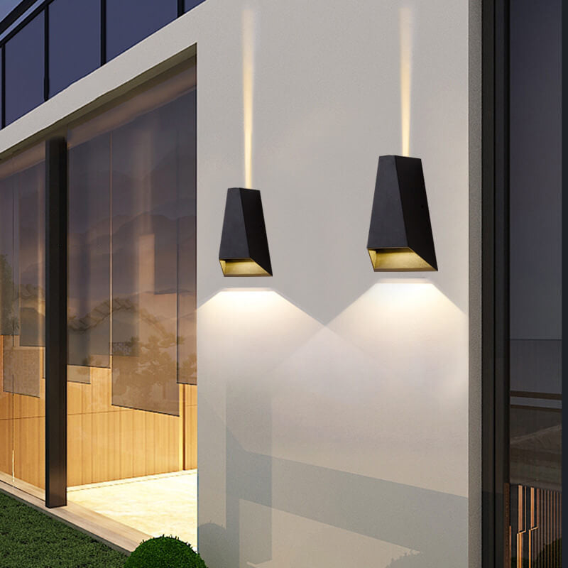 Modern Creative Trapezoid Up and Down Illuminated LED Outdoor Wall Sconce Lamp | Stornfield