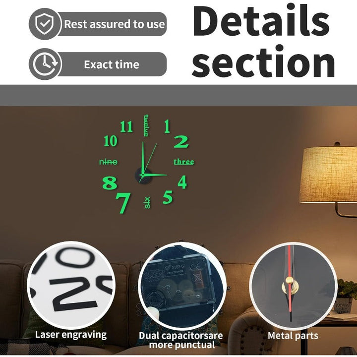 Stornfield Luminous Frameless 3D Wall Clock