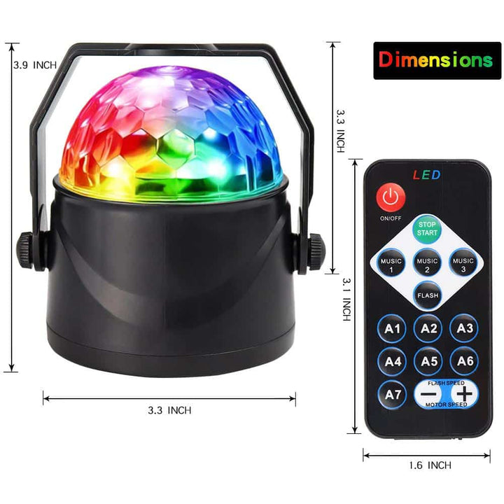 Rotating LED disco ball with remote control | Stornfield