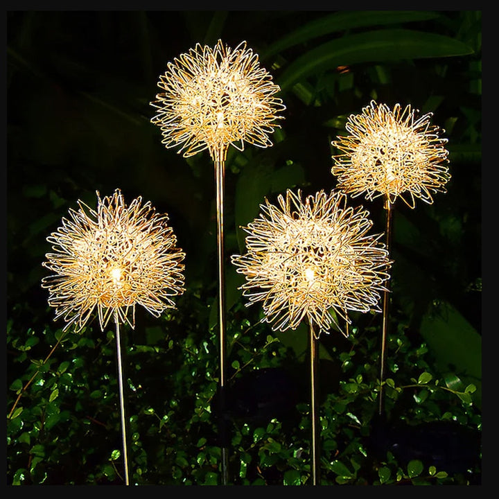 Solar LED Garden Light (2 pieces) Dandelion Design with Spike | Stornfield