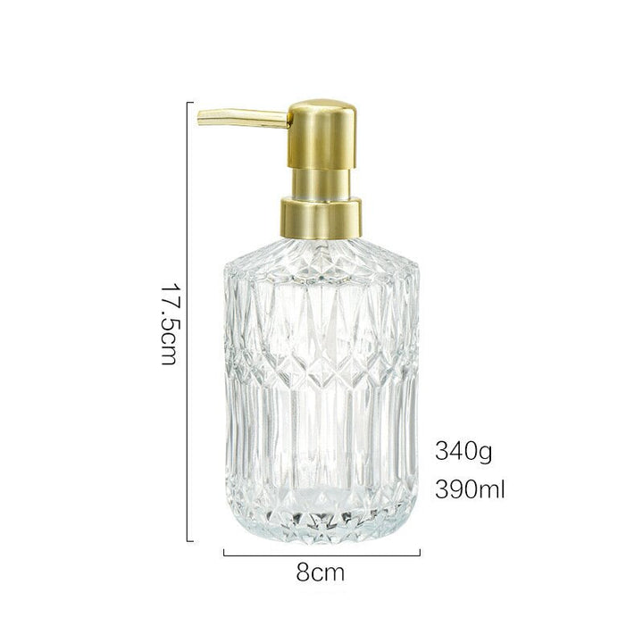 Stornfield | CrystalFoam Glass Soap Dispenser | Diamond Pattern Design | Elegant Soap Storage | Modern Bathroom Decor