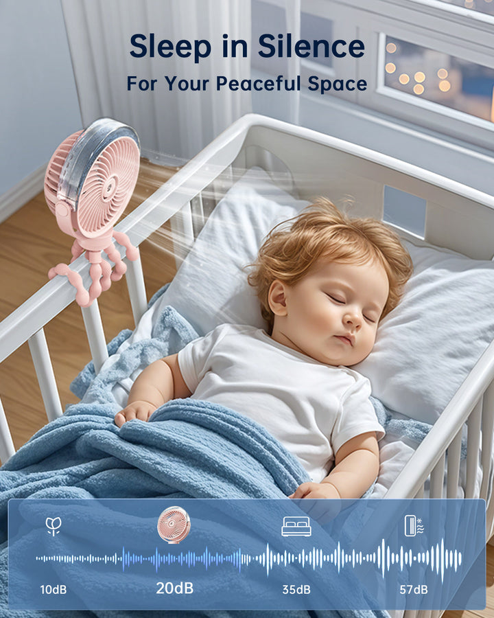 Misting Stroller Fan – Portable Baby Fan with Spray | Stornfield