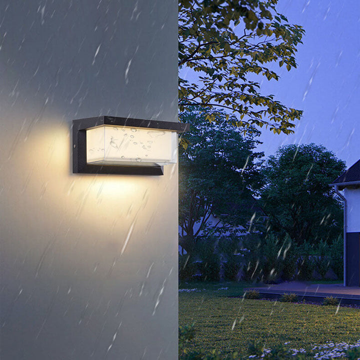 Modern Minimalist Solar Rectangle PC LED Outdoor Wall Sconce Lamp For Outdoor Patio | Stornfield