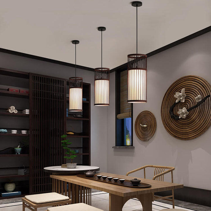 Stornfield | Zen Bambora Pendant Light | Hand-Woven Bamboo Lantern | Japanese Design | Natural Elegance