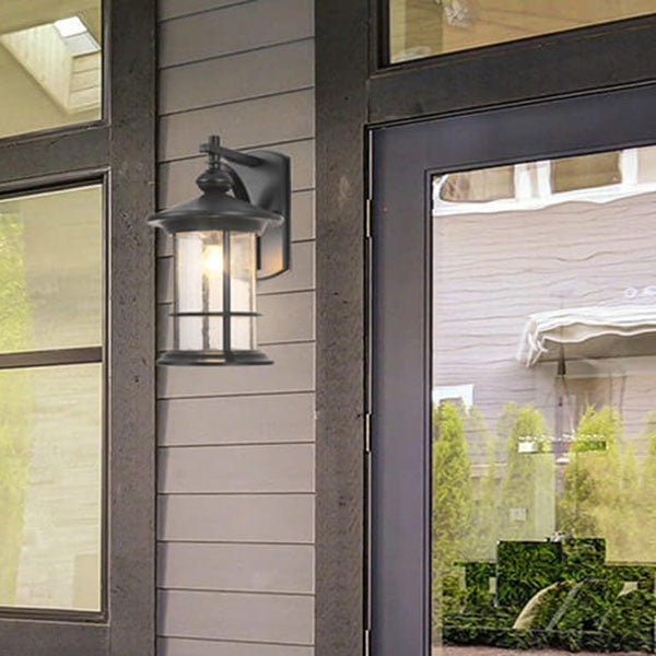 Industrial Vintage Bubble Glass Column 1-Light Outdoor Waterproof Wall Sconce Lamp | Stornfield