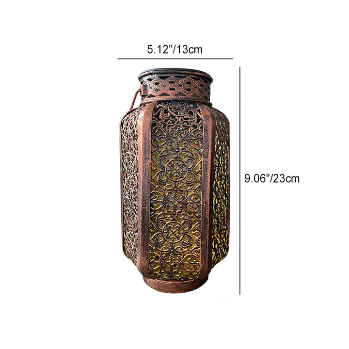 Modern Art Deco Solar Waterproof Hexagonal Lantern Iron LED Outdoor Light For Garden | Stornfield