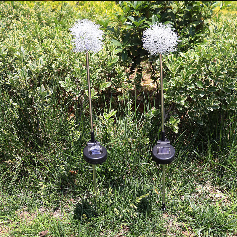 Solar Dandelion Aluminum Wire Globe Light LED Outdoor Waterproof Luminous Garden Insert Ground Landscape Light | Stornfield