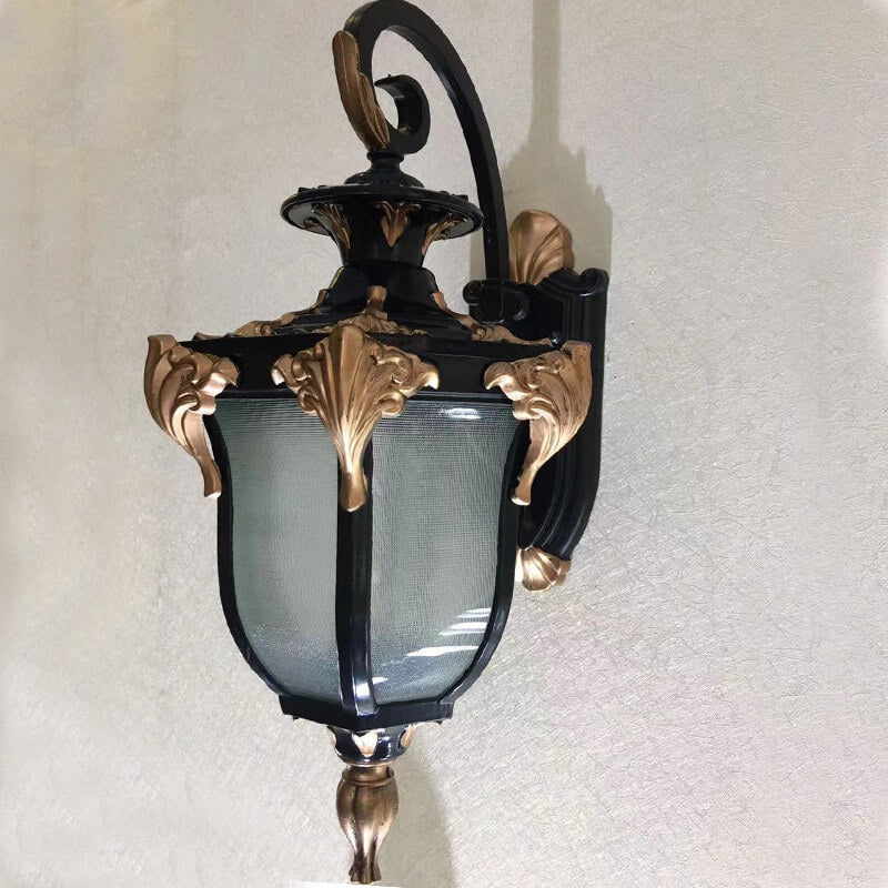 European Retro Lantern Glass Outdoor Waterproof 1-Light Wall Sconce Lamp | Stornfield