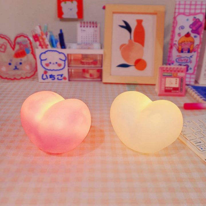 Stornfield | LuvSphere Silicone LED Night Light | Heart-Shaped Design | Table Lamp | Warm Ambient Light | Decorative