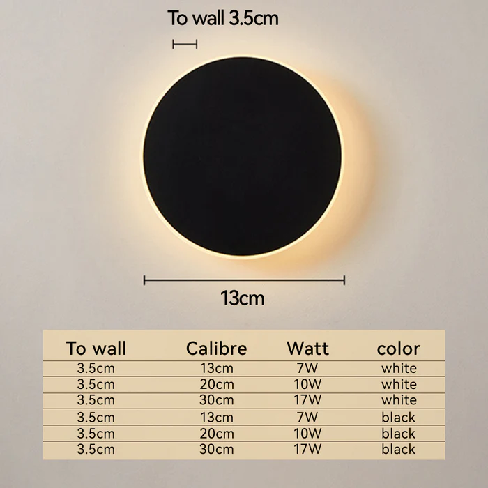 Elegant LED wall light for outdoor use - Minimalist round design | Stornfield