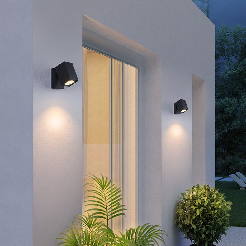Modern Outdoor Waterproof Square Spotlight Adjustable Angle LED Garden Wall Sconce Lamp | Stornfield