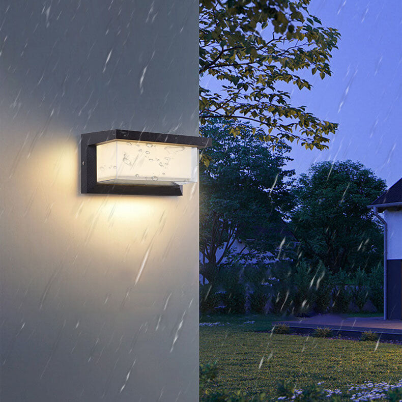 Stornfield | Lampe Murale LED Solaire Rectangulaire PC Minimaliste Moderne pour Terrasse Extérieure