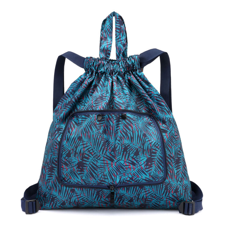 Foldable Printed Nylon Backpack with Drawstring | Stornfield
