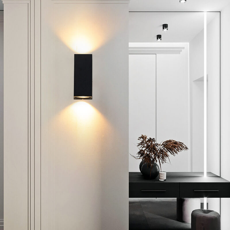 Modern Simple Outdoor Waterproof Aluminum Glass Cylinder 2-Light Wall Sconce Lamp | Stornfield