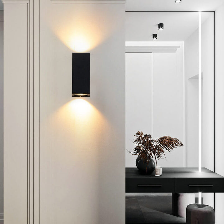 Modern Simple Outdoor Waterproof Aluminum Glass Cylinder 2-Light Wall Sconce Lamp | Stornfield